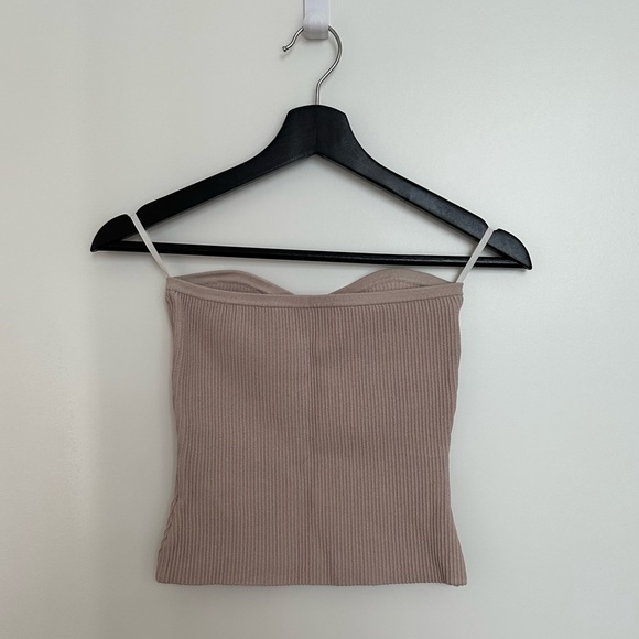 Babaton Sculpt Knit Sweetheart Tube Top in Light Beige | S - Picture 3 of 3